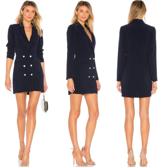 superdown | Madeline Blazer Dress in Navy Double Breasted Tailored Mini XS - Picture 1 of 10